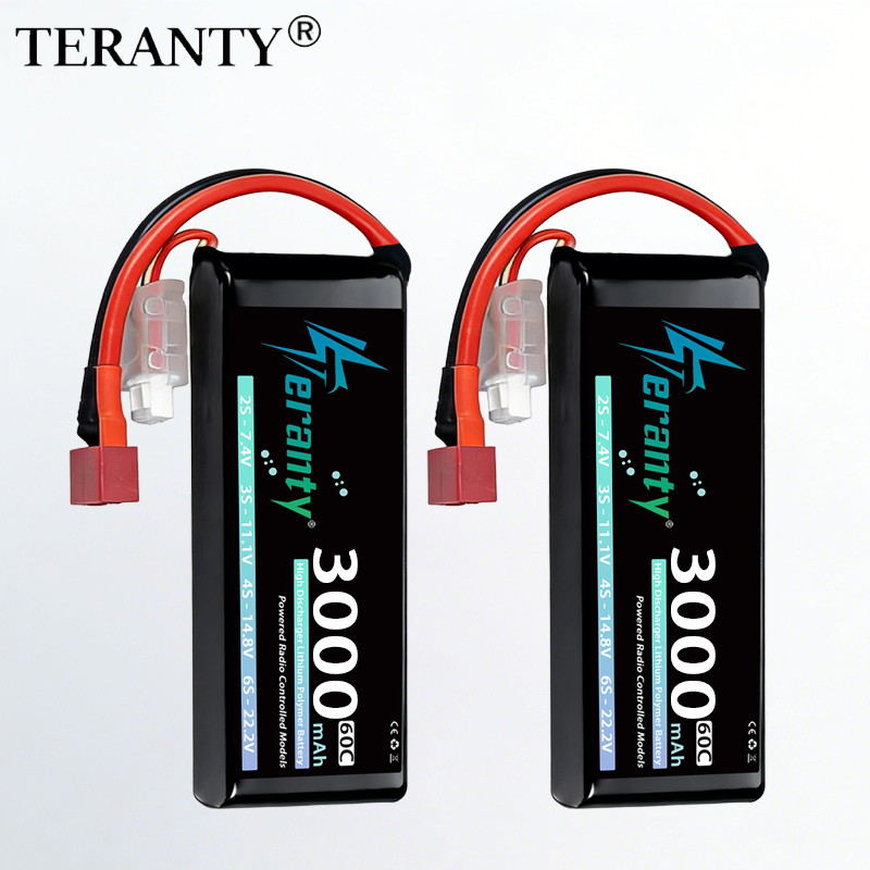 Drone Rc Link - แบตเตอรี่ลิเธียมโพลิเมอร์ TERANTY 2S 3000mAh 7.4V 60C