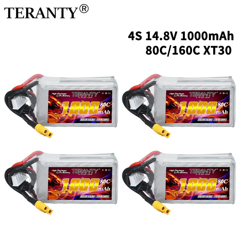 Drone Rc Link - TERANTY 4S 1000mAh 14.8V 80C/160C แบตเตอรี่ลิโพพร้อมปลั๊ก