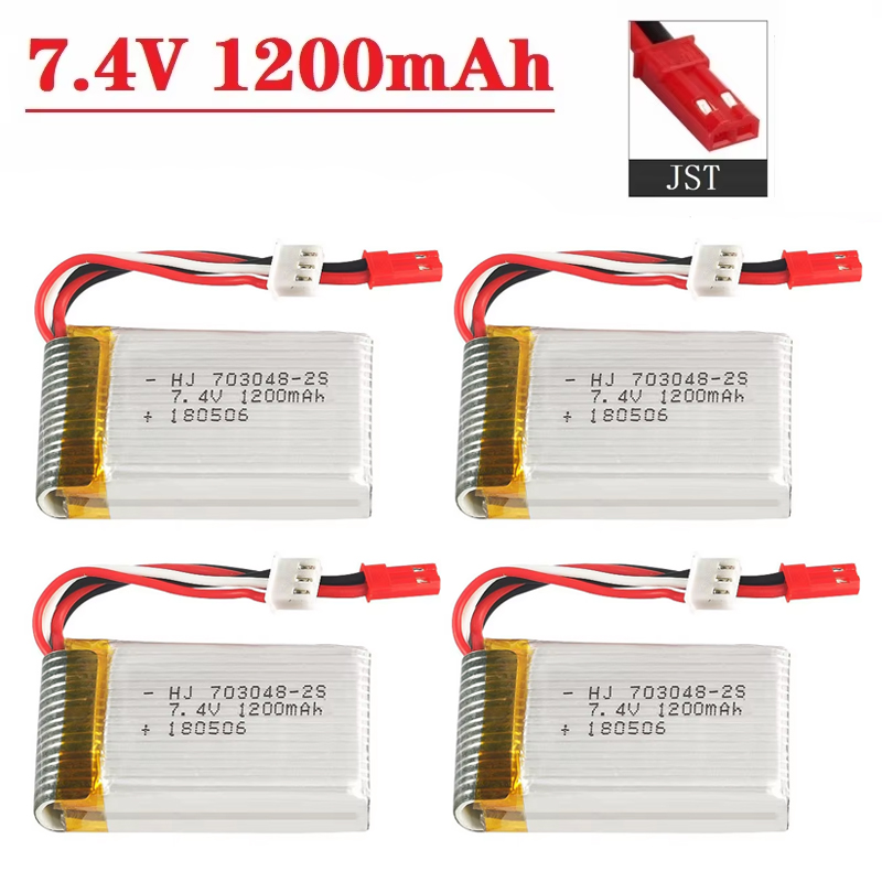 Drone Mjx Rc - แบตเตอรี่ลิโป 2S 7.4V 1200mAh 703048 สําหรับ