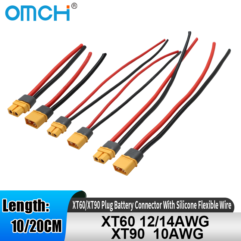Drone Rc Link - ขั้วต่อแบตเตอรี่ OMCH XT60 12/14AWG XT90 10AWG
