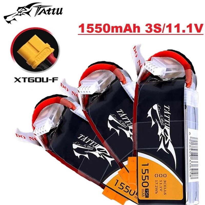Drone Rc Link - Tattu 3S 11.1V 1550mAh แบตเตอรี่ Lipo