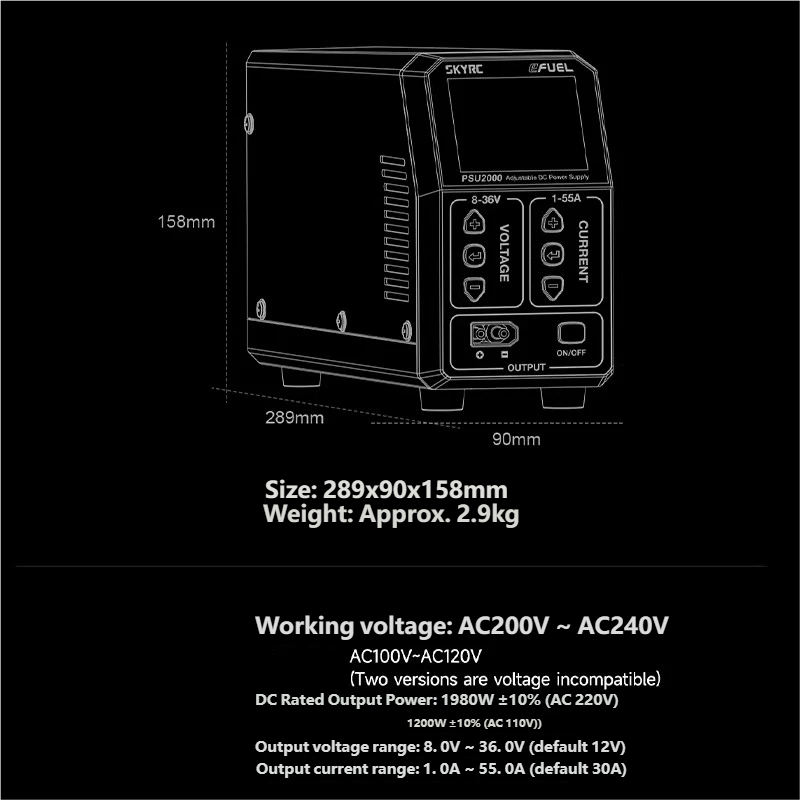 SKYRC PSU2000 1980W แหล่งจ่ายไ - Drone Rc Drone บทวิจารณ์และราคา