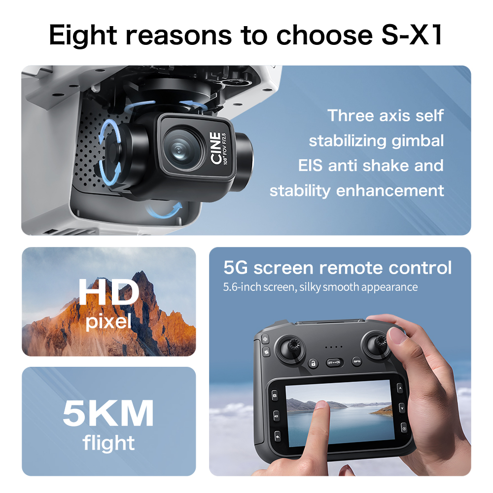 โดรนขนาดเล็ก S-X1 8K ระดับมืออ - Drone X1 Rc บทวิจารณ์และราคา