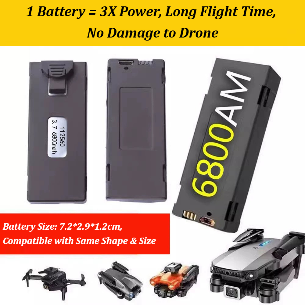 3.7V 6800mAh แบตเตอรี่สำรองอุป - Drone Rc E99 บทวิจารณ์และราคา