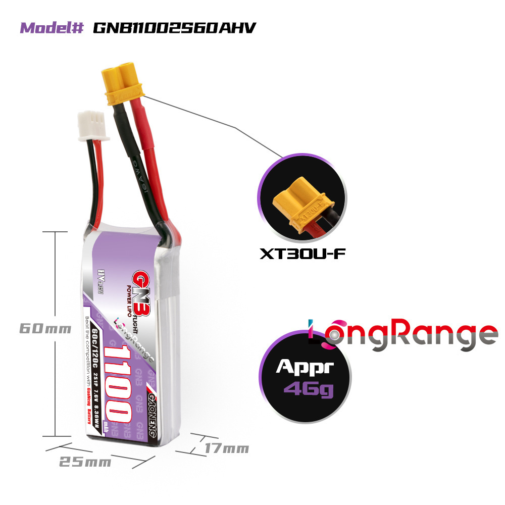 GNB 1100mAh 2S 3S 4S 6S 60C/12 - Drone Rc Link บทวิจารณ์และราคา
