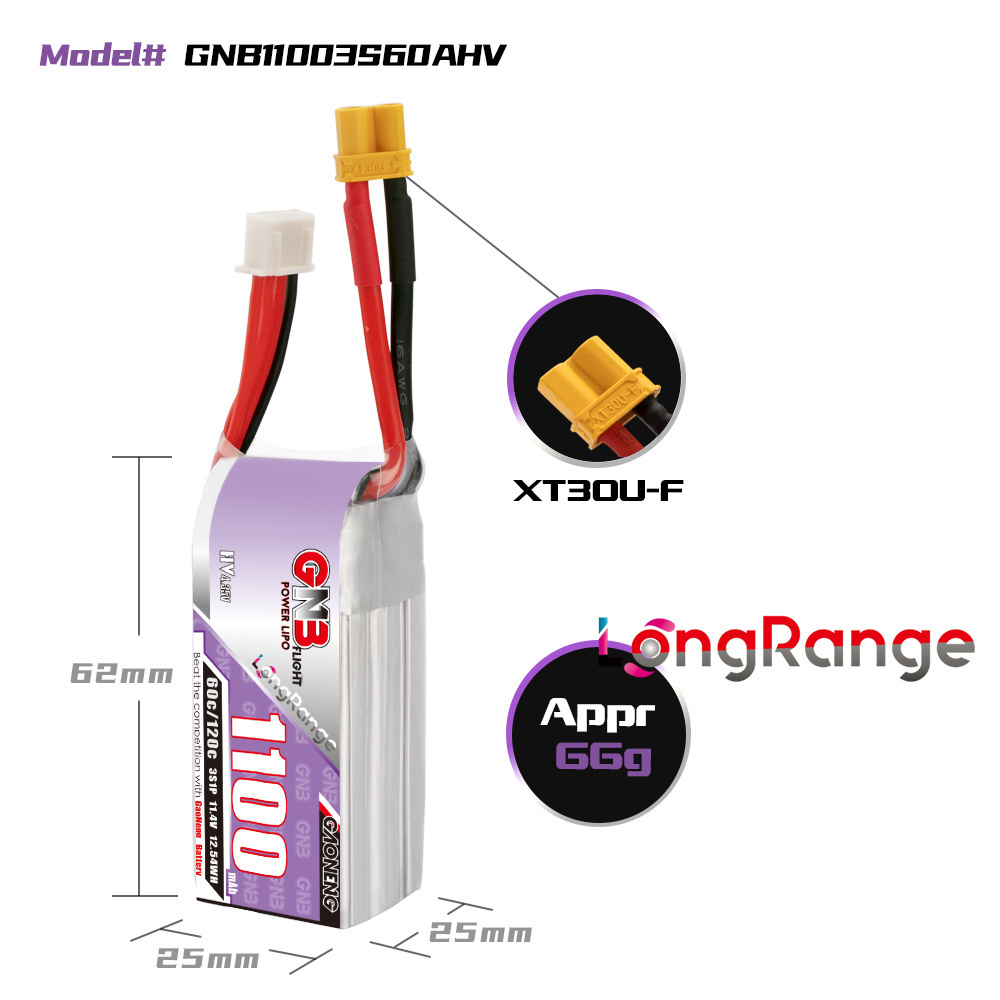 GNB 1100mAh 2S 3S 4S 6S 60C/12 - Drone Rc Link บทวิจารณ์และราคา